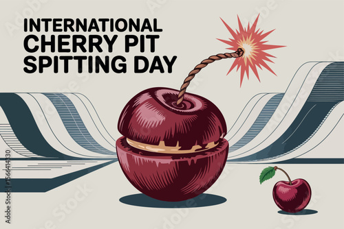 International Cherry Pit Spitting Day Fun Fruit Challenge Celebration Blast