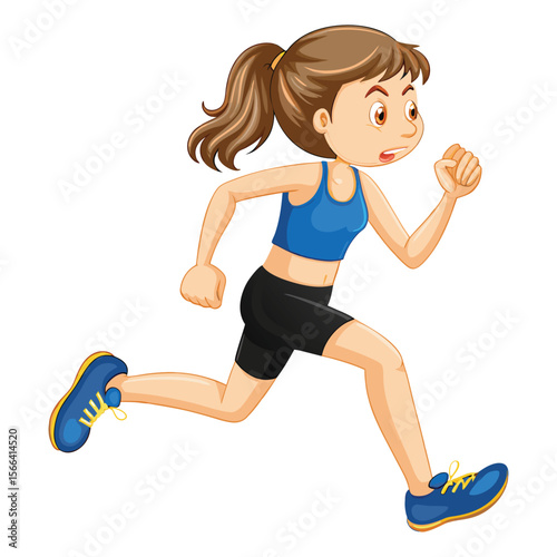 young woman running