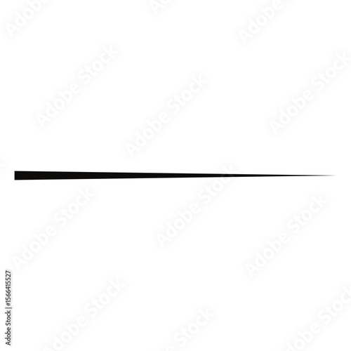 Straight line vector. black stripe from thic to thin Vectors