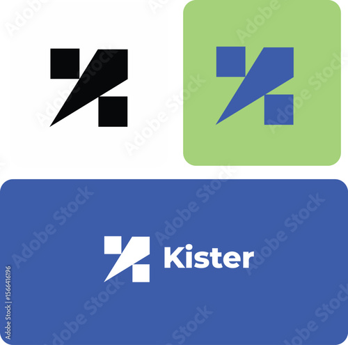 A clean and modern abstract logo design featuring sharp geometric shapes forming a unique symbol. Suitable for tech startups, finance apps, crypto platforms, SaaS companies, esports teams, and digital