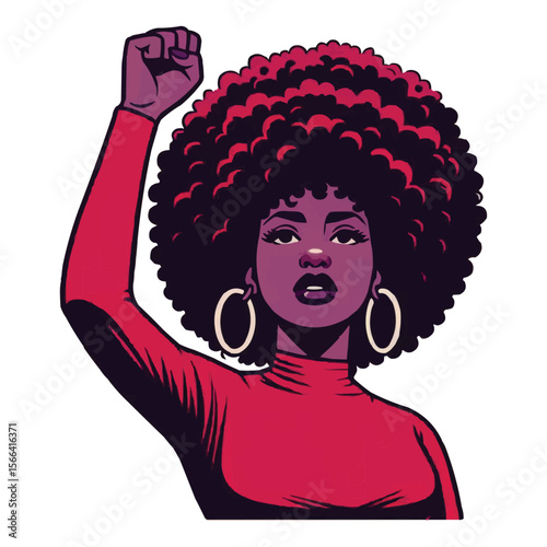Black Woman with Raised Fist - Symbol of Power and Activism