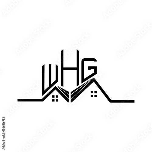 WHG Real State logo design, WHG simple and modern logo. WHG luxurious alphabet design