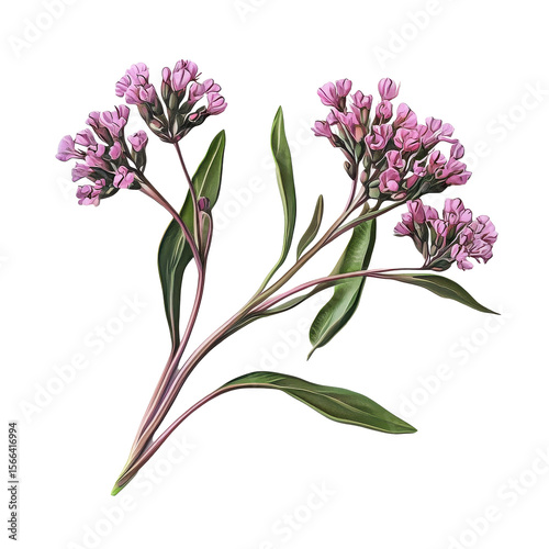 Valerian flower cluster on isolated Transparent background showcasing natural beauty and delicate details, Valerian on isolated on PNG background