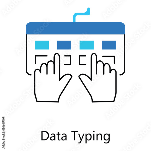 Data Typing Process Vector Icon Flat Design