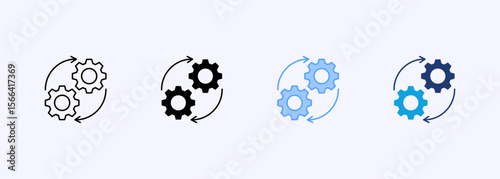 Process Optimization Icon Set Multiple Style Collection