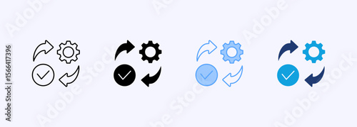 Process Control Icon Set Multiple Style Collection