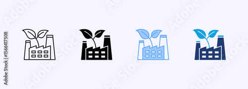 Sustainable Manufacturing Icon Set Multiple Style Collection