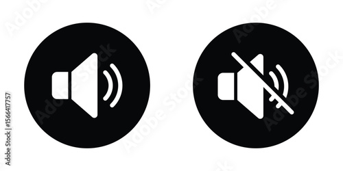 Mute speaker icon, sound icon, speaker icon set, silence icon, sound off audio off no sound