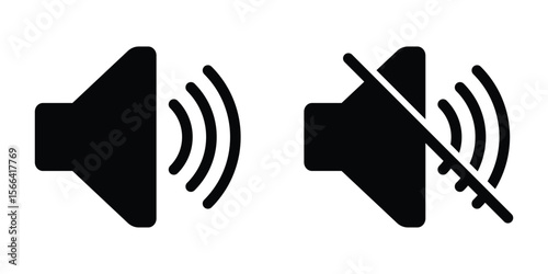 Mute speaker icon, sound icon, speaker icon set, silence icon, sound off audio off no sound