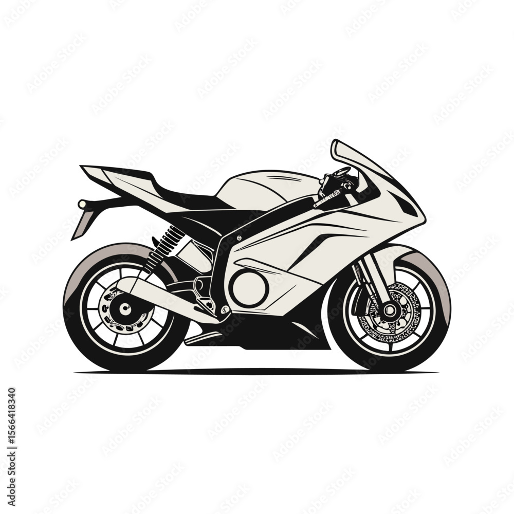 Fototapeta premium sports motorcycle vector icon isolated on a white background