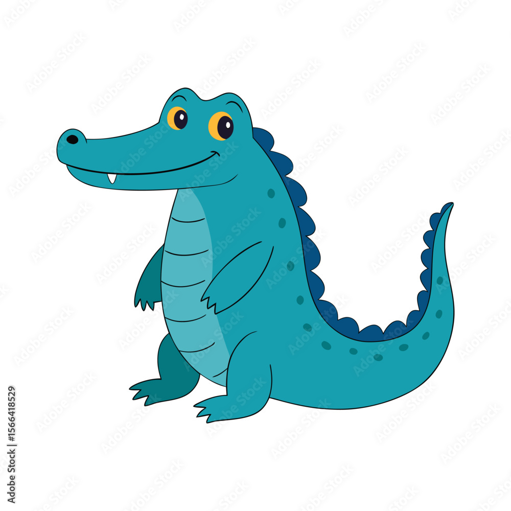 Obraz premium crocodile standing vector icon isolated on white background