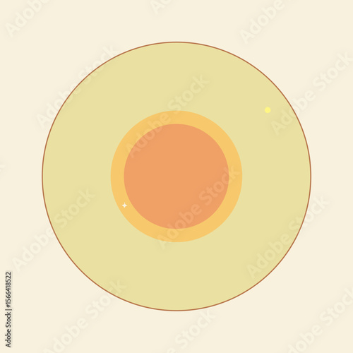 Abstract circular design with warm color palette and subtle sparkling highlights
