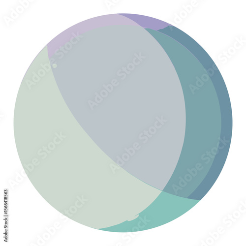 Abstract geometric sphere with pastel color segments on a white background