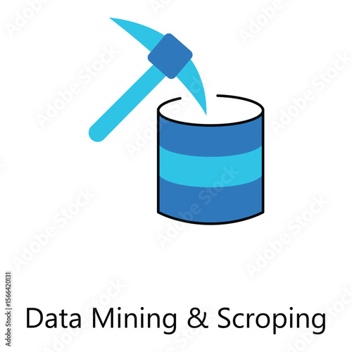 Data Mining And Scoping Vector Icon Design