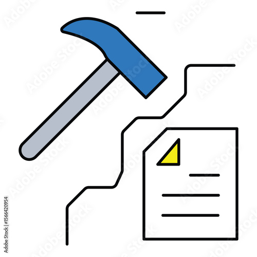 Flat Vector Icon Showing Data Mining Process