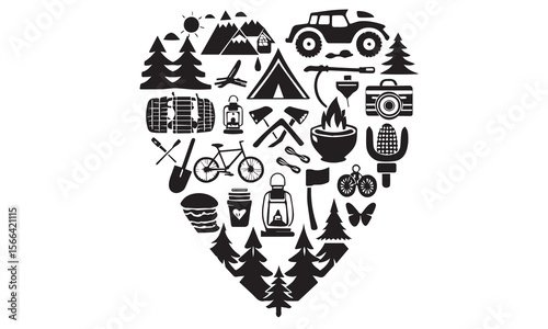 Camping Adventure Icon Set