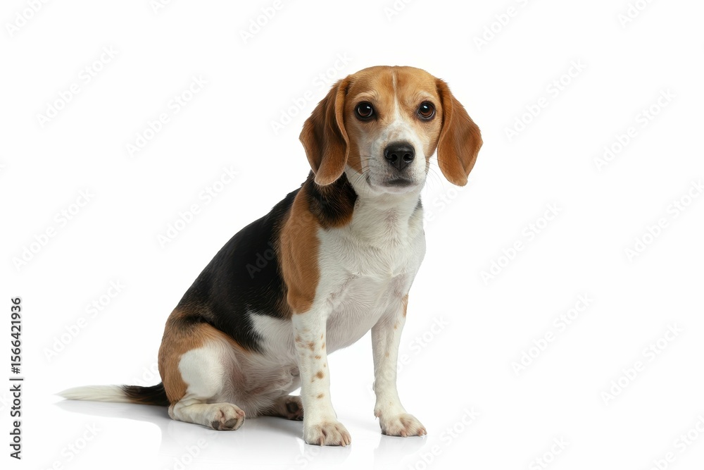 Small funny dog Beagle posing isolated over white studio background. isolated, white background Small funny dog Beagle posing isolated over white studio background. isolated, white background