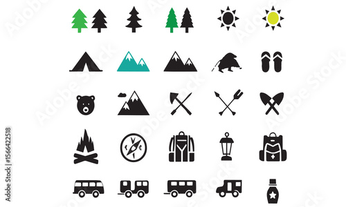Camping Adventure Icon Set