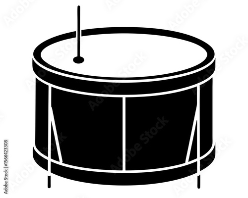 drum solid icon, A drum silhouette vector clipart design.