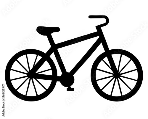 Black electric bicycle silhouette with thin spokes and sleek frame a bike black silhouette vector illustration