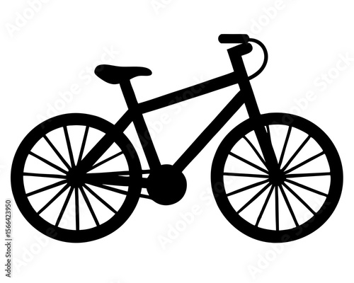 Black electric bicycle silhouette with thin spokes and sleek frame a bike black silhouette vector illustration