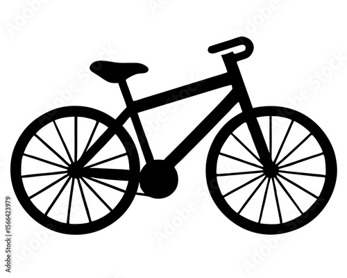 Black electric bicycle silhouette with thin spokes and sleek frame a bike black silhouette vector illustration