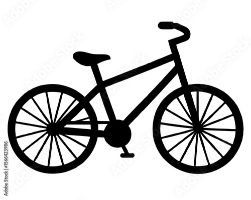 Black electric bicycle silhouette with thin spokes and sleek frame a bike black silhouette vector illustration