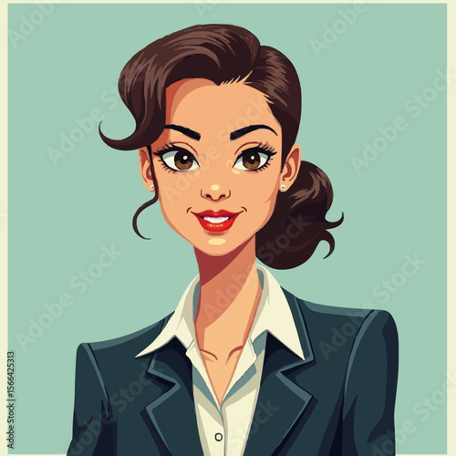 Confident businesswoman in suit, corporate leader, office professional, business portrait, modern attire, career success, office illustration, businesswoman sketch, corporate art, professional lifesty