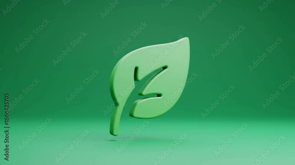 Abstract sphere with green background design, empty space
