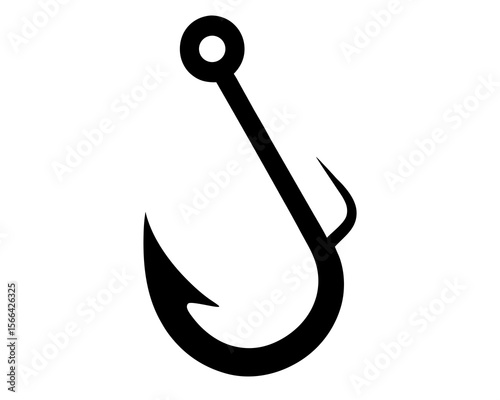 Fishing Hook Icon. Fish hook clipart vector flat illustration design. Fishing hook silhouette.