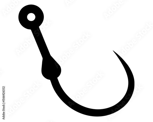Fishing Hook Icon. Fish hook clipart vector flat illustration design. Fishing hook silhouette.