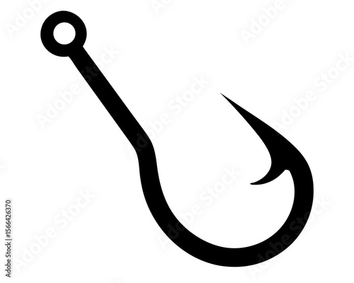 Fishing Hook Icon. Fish hook clipart vector flat illustration design. Fishing hook silhouette.