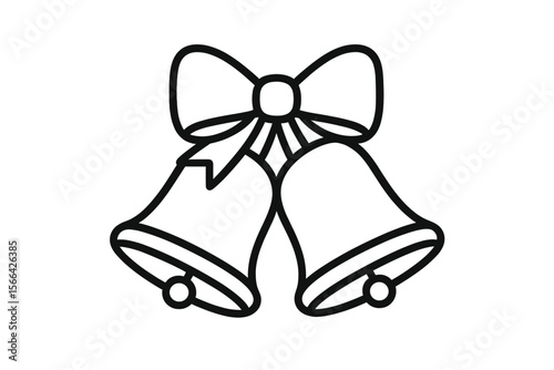 Decorative bells with a bow, symbolizing celebration and joy during events like weddings or holidays
