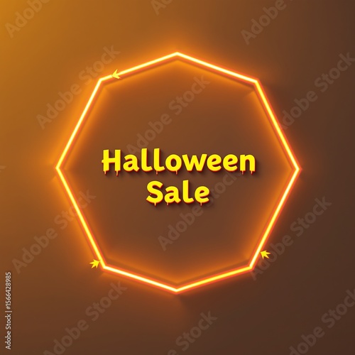 Halloween sale neon sign promotion