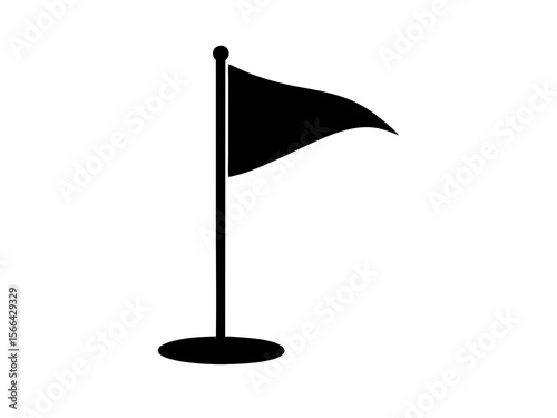 Golf flag vector isolated. Golf Flag silhouette simple flat vector, Flag icon