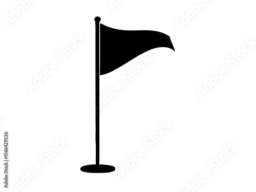 Golf flag vector isolated. Golf Flag silhouette simple flat vector, Flag icon
