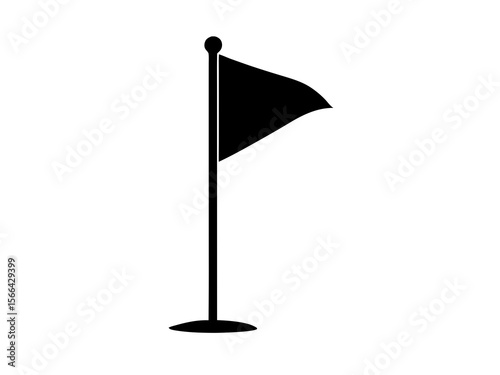 Golf flag vector isolated. Golf Flag silhouette simple flat vector, Flag icon