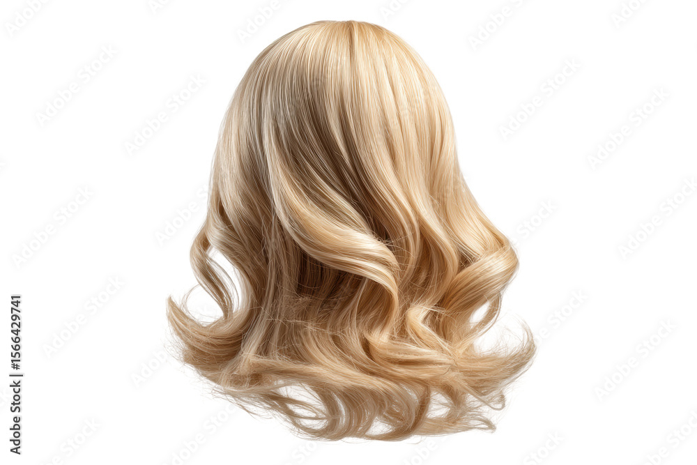 Naklejka premium PNG Blonde wavy hairstyle on shoulder-length wig