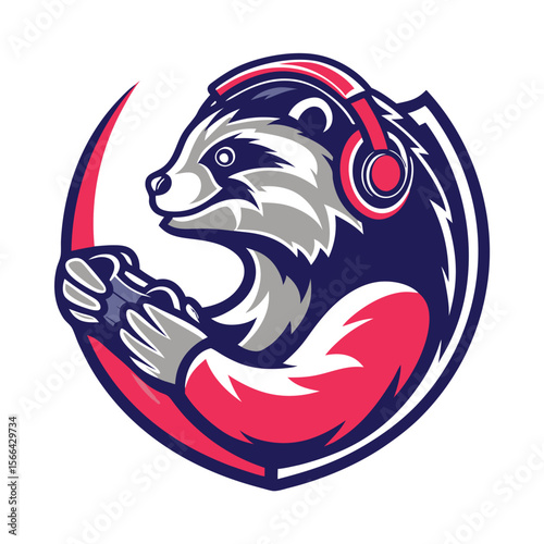 Wallpaper Mural Playful Raccoon Gamer Mascot Torontodigital.ca