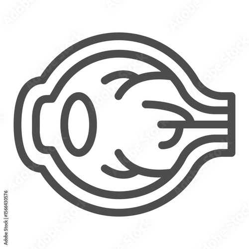 Eye ball line icon, vision treatment concept. Vector graphics. Human organ of vision, ophthalmology sign on white background, outline style icon for mobile or web design.