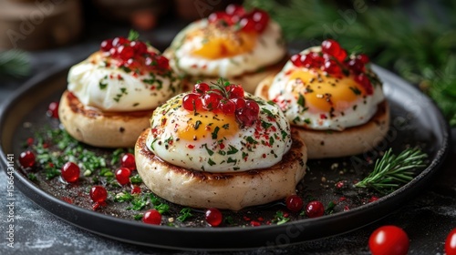 christmas cookies with red caviar