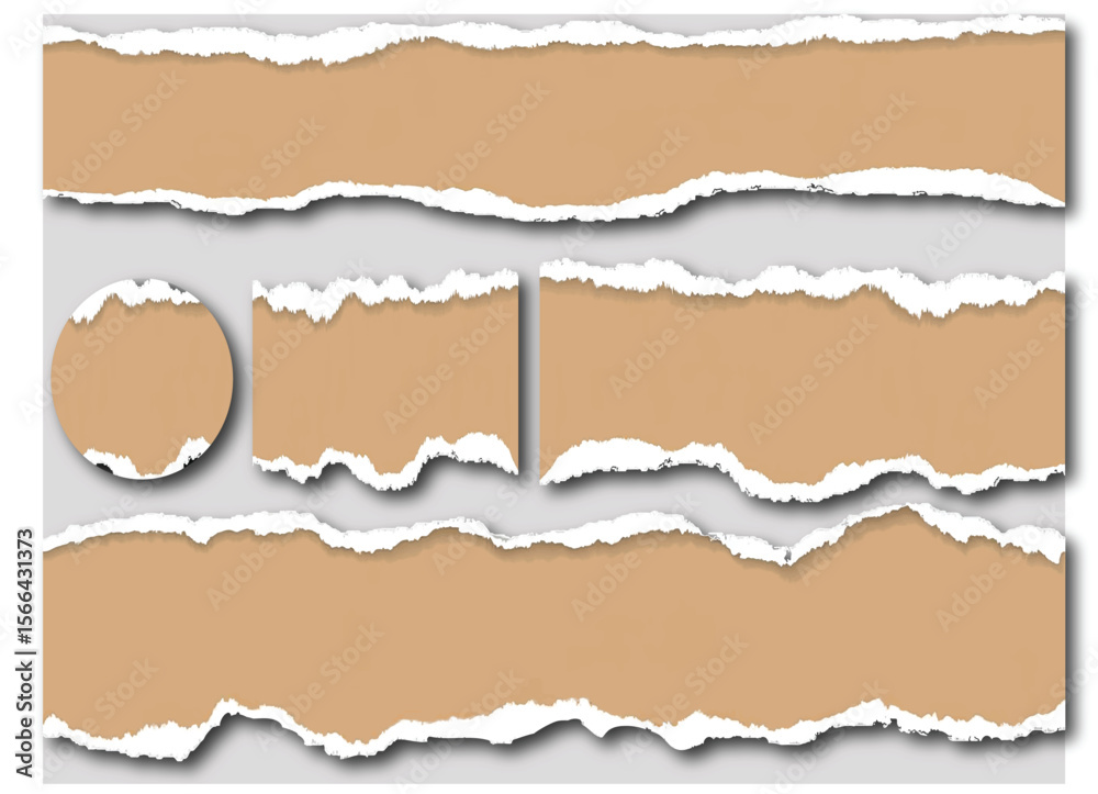 Fototapeta premium Torn Paper Edge Vector Elements on Transparent Background – Realistic Ripped Scrap Design