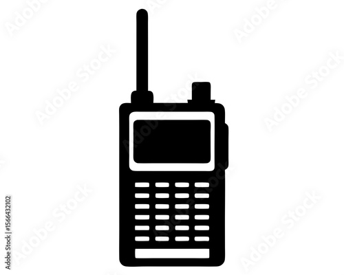 Handheld transceiver silhouette, walkie talkie silhouette vector, walkie talkie clip art vector