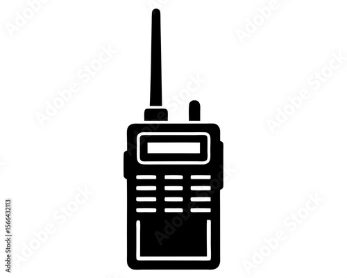 Handheld transceiver silhouette, walkie talkie silhouette vector, walkie talkie clip art vector