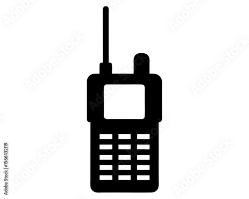 Handheld transceiver silhouette, walkie talkie silhouette vector, walkie talkie clip art vector
