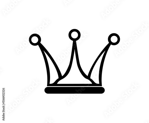 Simple black and white graphic of a regal crown.