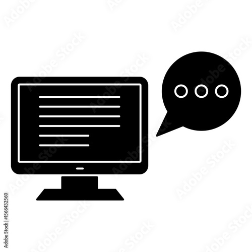 Computer comment chat bubbles solid icon	
