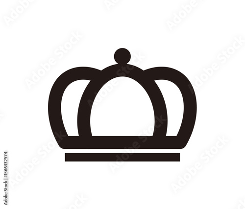 A simple, black outline drawing of a regal crown.