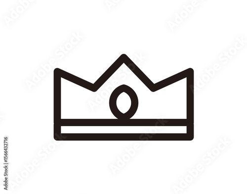 Simple line art illustration of a royal crown, a symbol of monarchy and power.