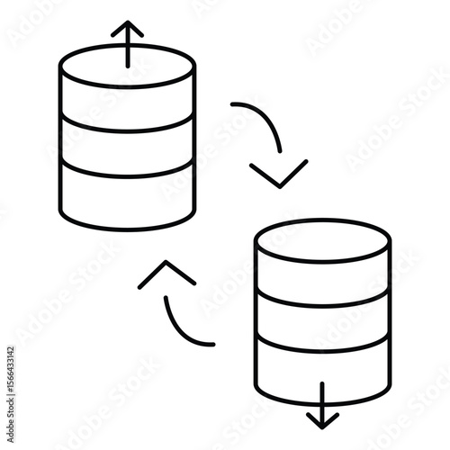 Optimizing Database Migration Vector Icon Flat Style